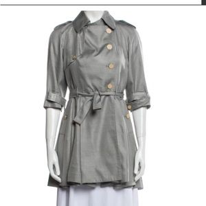 Fendi Silver Utility Jacket‎ 100% Silk Size 36/0